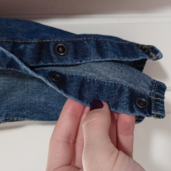 💙OshKosh B'gosh💙 - Blue/Gray Front Logo Denim Overalls - Picture 8 of 12